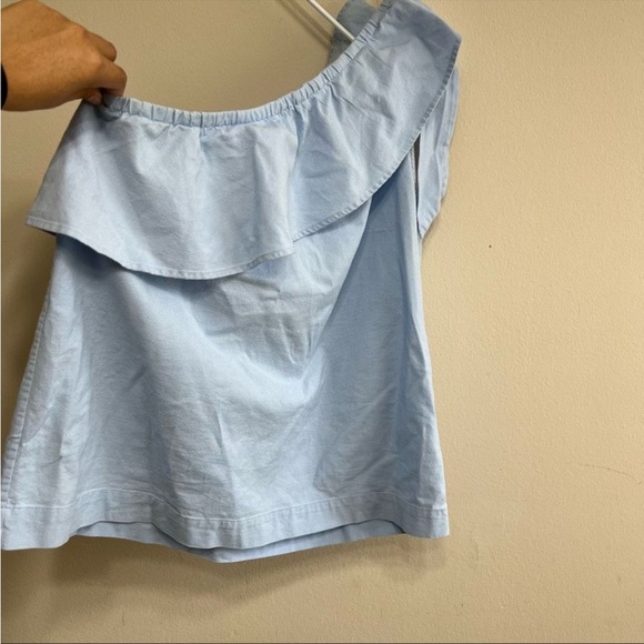 Vineyard Vines Blue One Shoulder Bow Top 14 - Picture 5 of 8